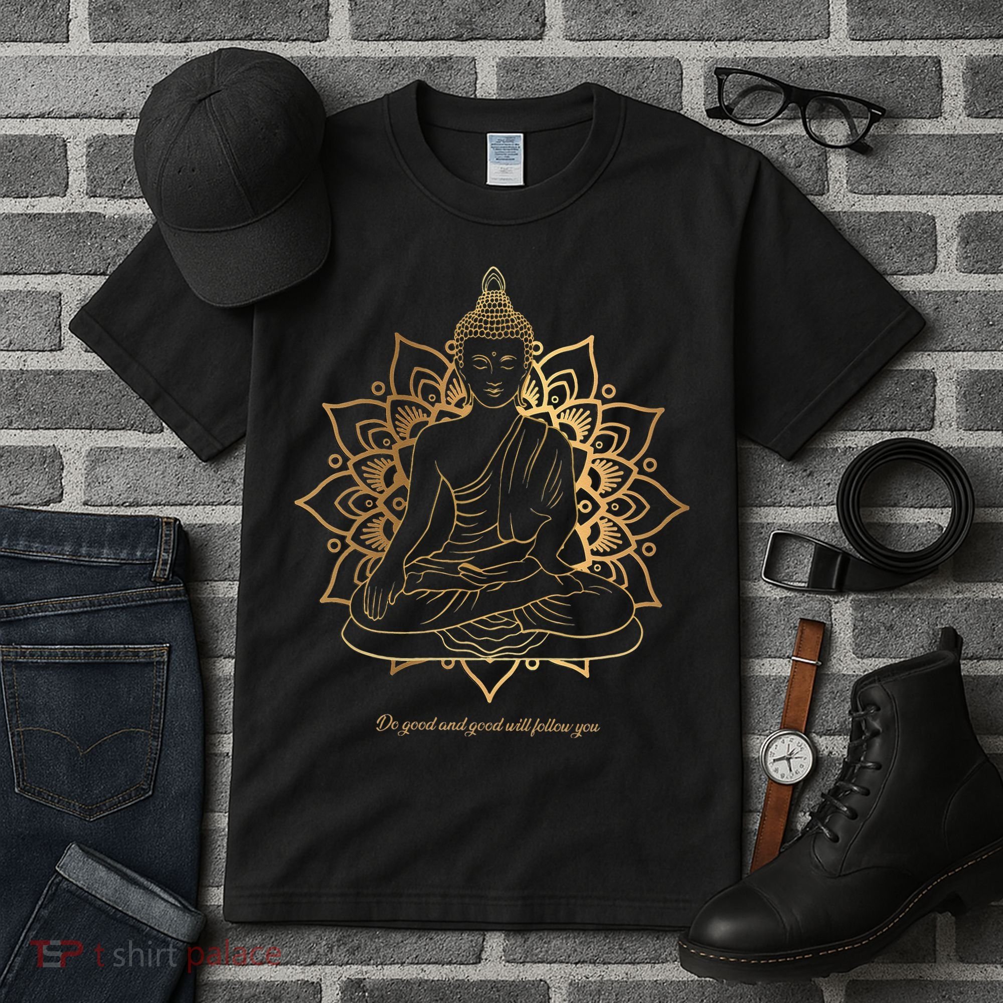 Buddha Mandala Buddhist Mindfulness Buddhism Spiritual Tall T-Shirt