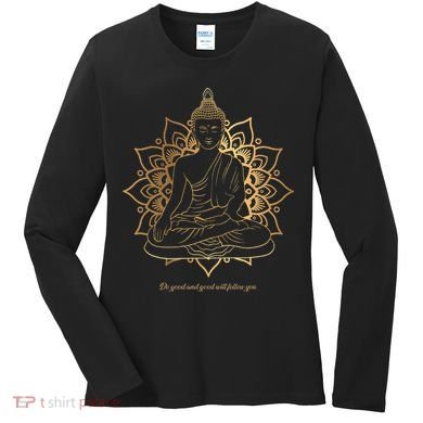 Buddha Mandala Buddhist Mindfulness Buddhism Spiritual Women's Long Sleeve Shirt