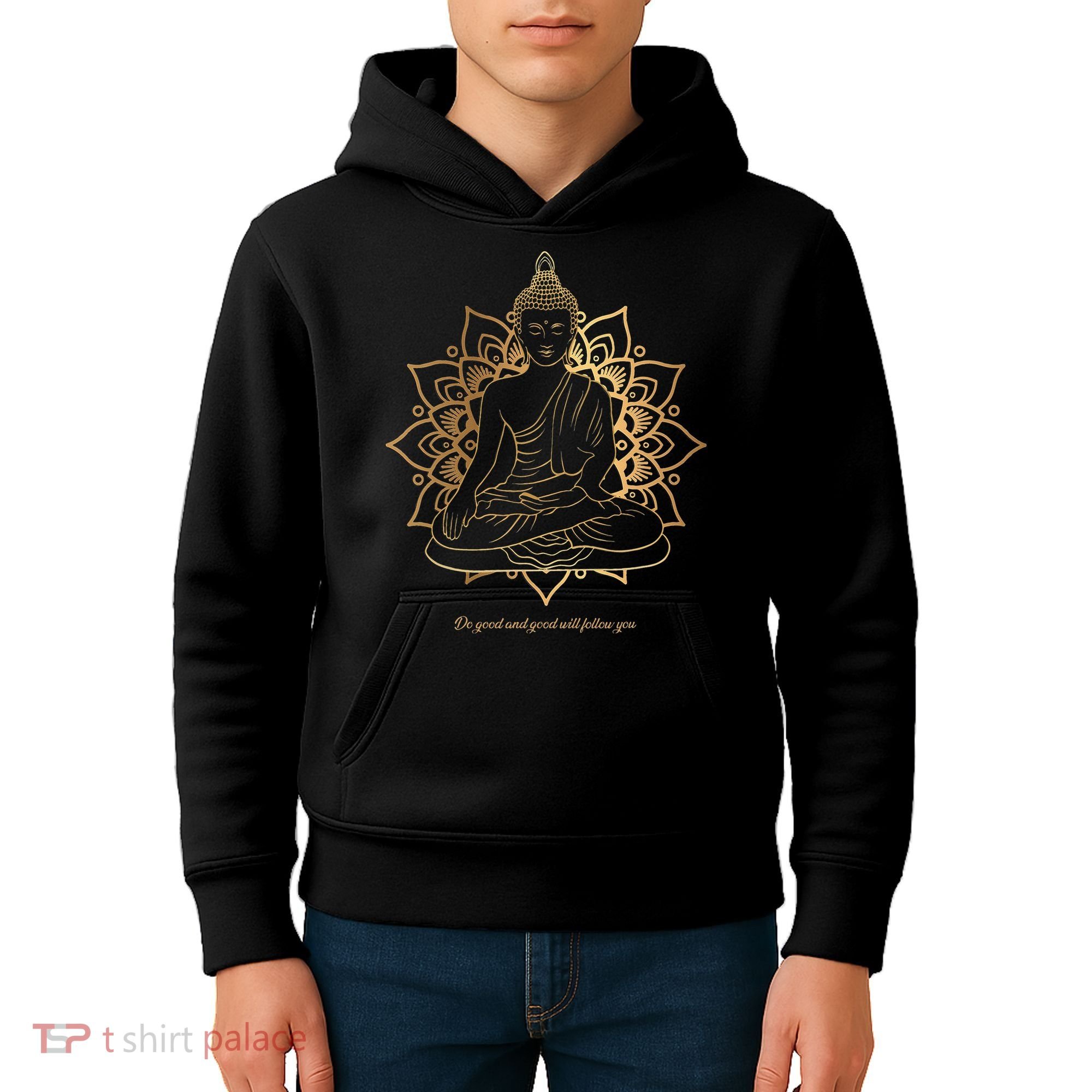Buddha Mandala Buddhist Mindfulness Buddhism Spiritual Kids Hoodie