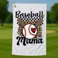 Baseball Mama Baseball Mom Family Funny Golf Towel thumb 1