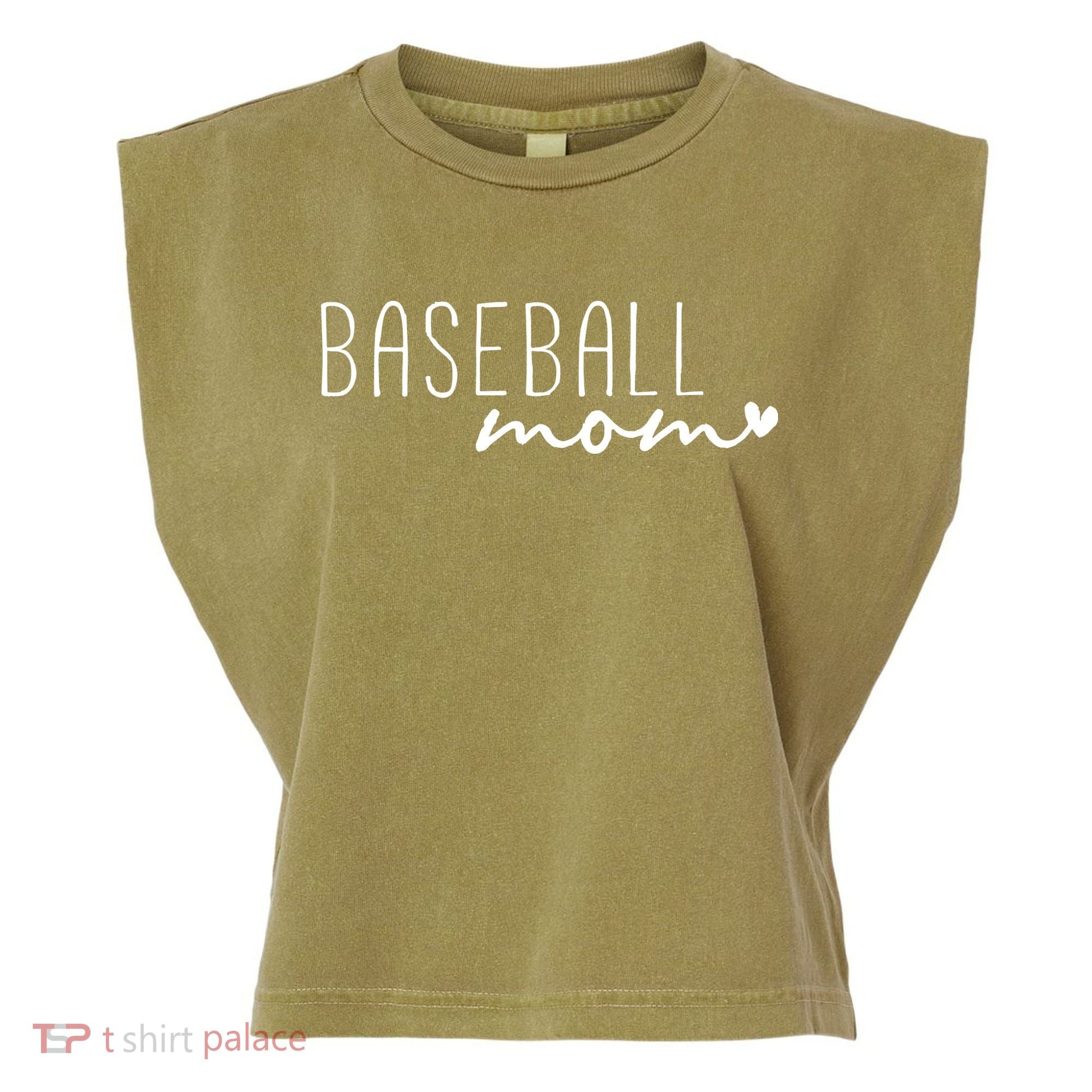 Baseball Mom Garment-Dyed Women's Muscle Tee