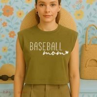 Baseball Mom Garment-Dyed Women's Muscle Tee thumb 4