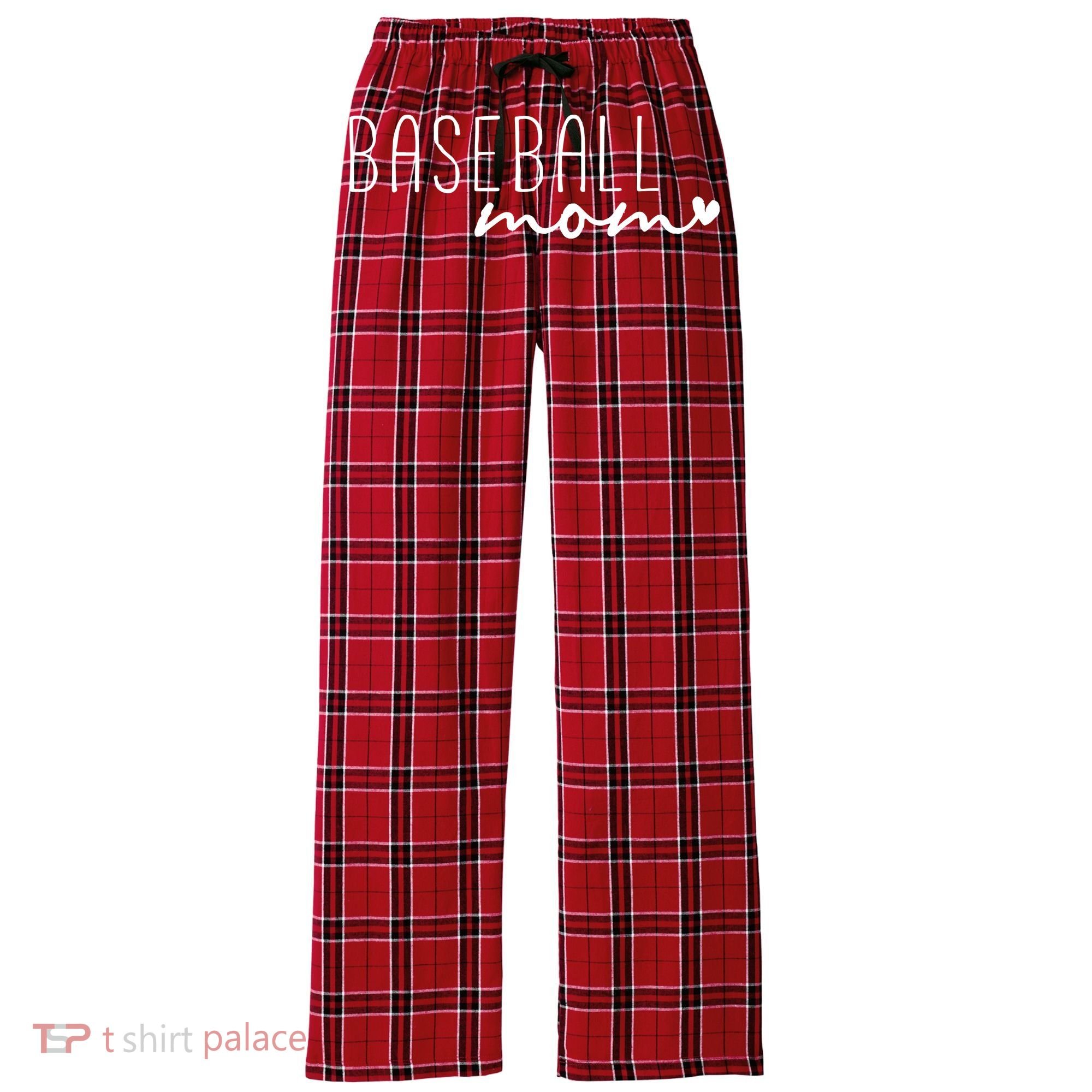 Baseball Mom Women's Flannel Plaid Pajama Pants