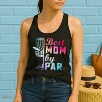 Best Mom By Par Disc Golf Frisbee Golfer Cool Women's Tank Top thumb 2