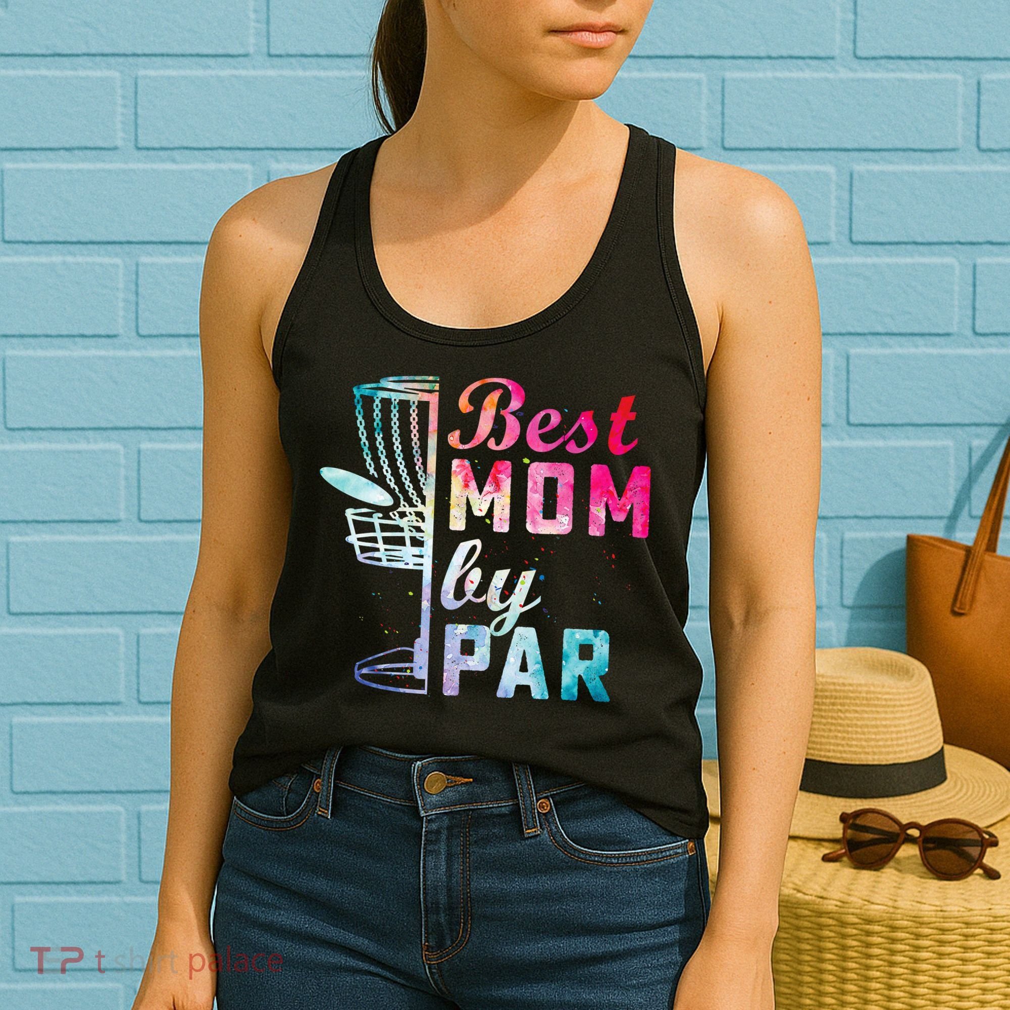 Best Mom By Par Disc Golf Frisbee Golfer Cool Women's Tank Top