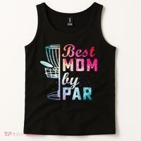 Best Mom By Par Disc Golf Frisbee Golfer Cool Tank Top thumb 2
