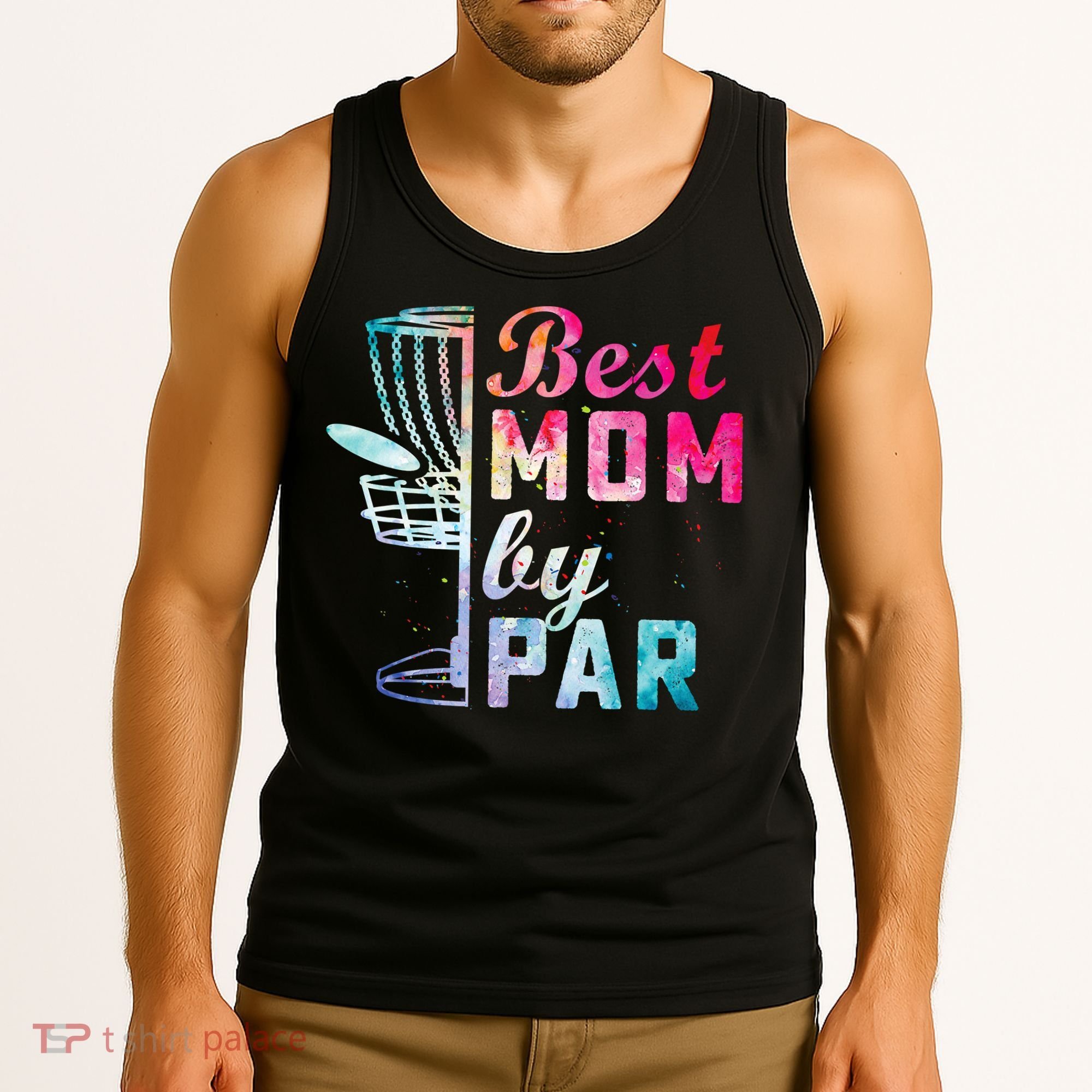 Best Mom By Par Disc Golf Frisbee Golfer Cool Tank Top
