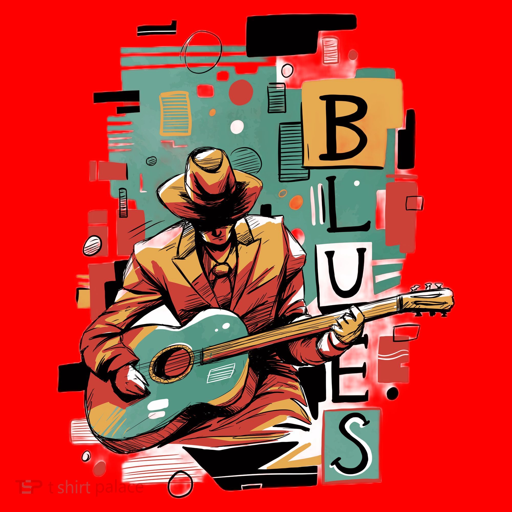 Blues Music Santa Hat