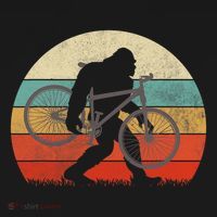 Bigfoot Mountain Bike Funny Mtb Biking Cycling Sasquatch Long Sleeve Shirt thumb 2