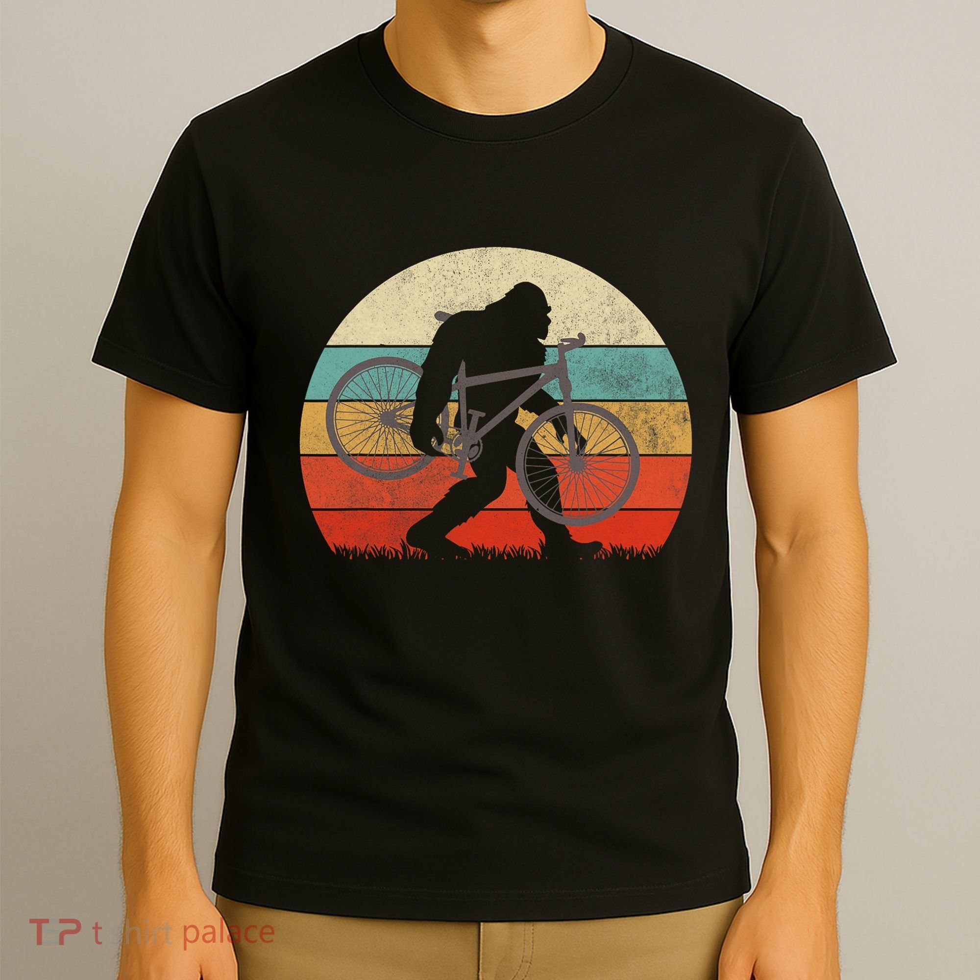Bigfoot Mountain Bike Funny Mtb Biking Cycling Sasquatch T-Shirt