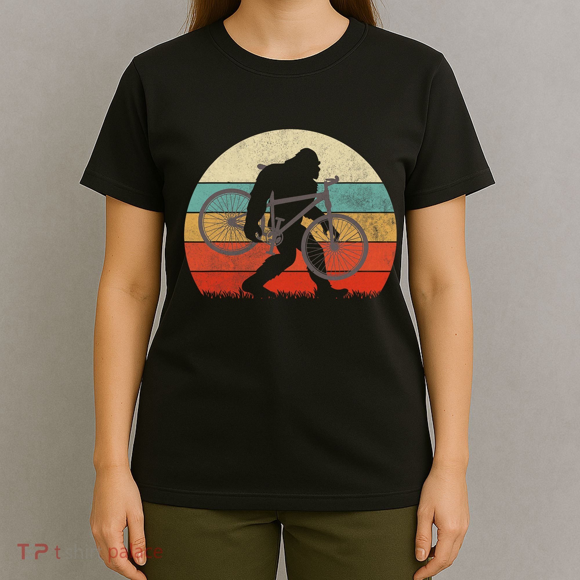 Bigfoot Mountain Bike Funny Mtb Biking Cycling Sasquatch T-Shirt