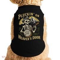 Bluegrass Music Banjo Skeleton Pluckin On Heavens Door Doggie Tank thumb 0