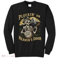 Bluegrass Music Banjo Skeleton Pluckin On Heavens Door Sweatshirt thumb 0