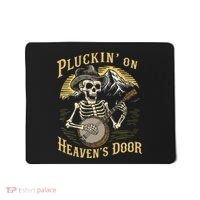 Bluegrass Music Banjo Skeleton Pluckin On Heavens Door Mousepad thumb 0