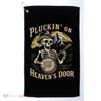 Bluegrass Music Banjo Skeleton Pluckin On Heavens Door Golf Towel thumb 0