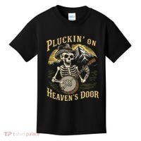 Bluegrass Music Banjo Skeleton Pluckin On Heavens Door Kids T-Shirt thumb 0