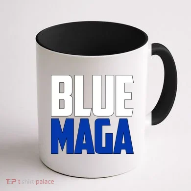Blue MAGA Coffee Mug back