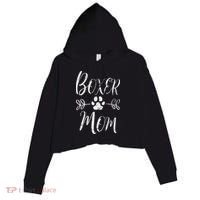 Boxer Mom Boxer Dog Lover Owner Funny Boxer Dog Mom Crop Fleece Hoodie thumb 0