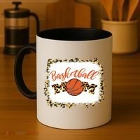 Basketball Mom Bleached Leopard Mother's Day Basketball Mom Gift Coffee Mug thumb 4