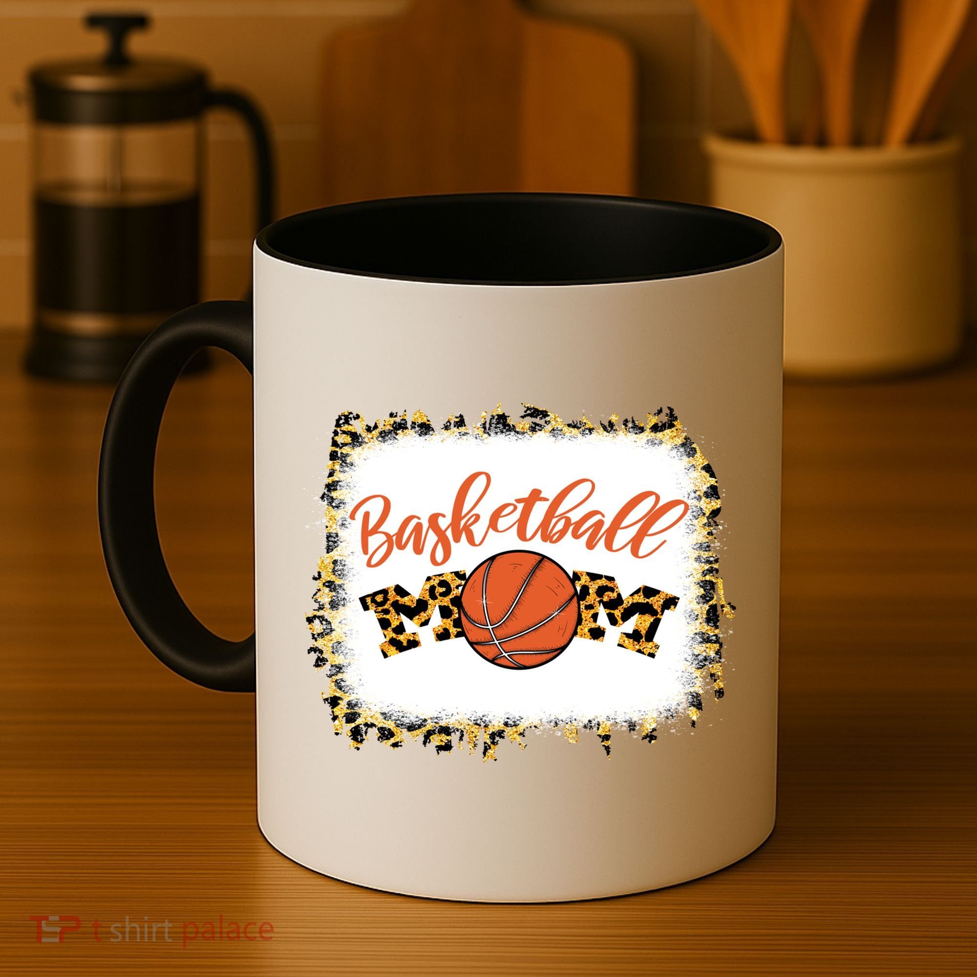 Basketball Mom Bleached Leopard Mother's Day Basketball Mom Gift Coffee Mug