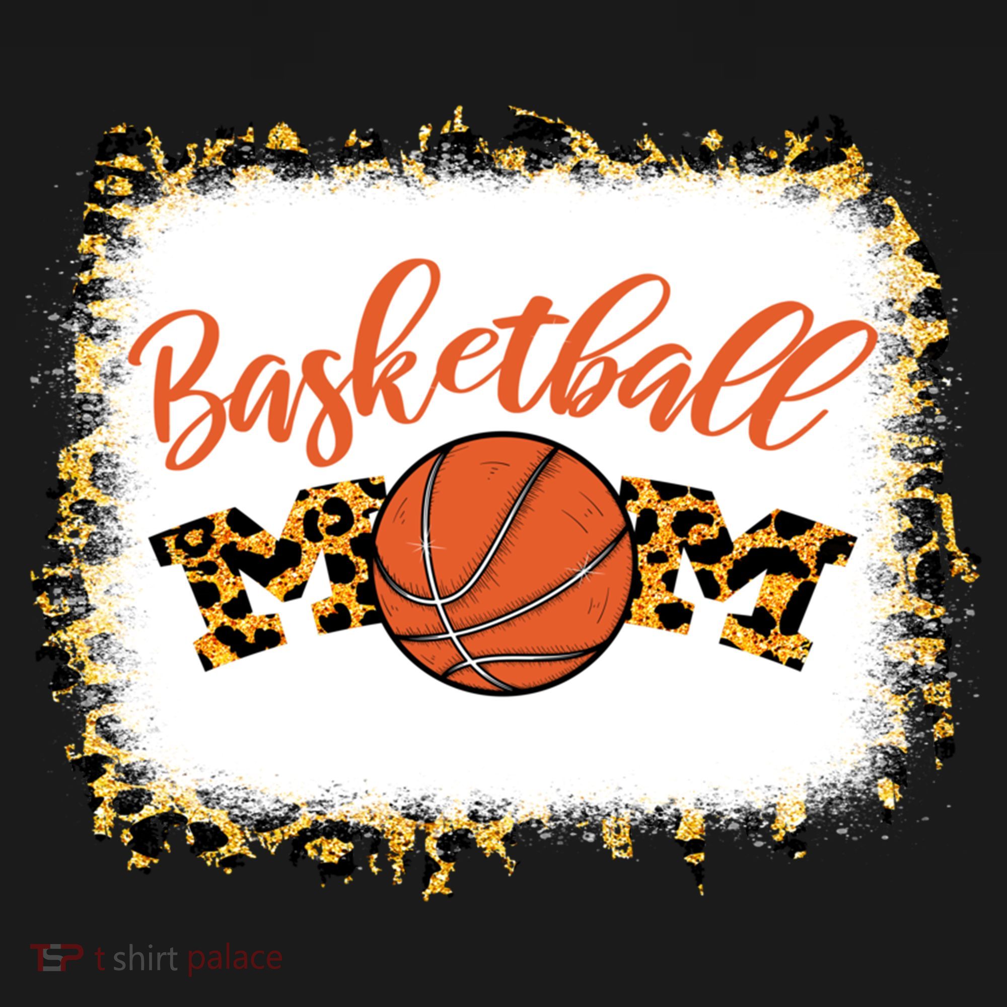 Basketball Mom Bleached Leopard Mother's Day Basketball Mom Gift Women's Hoodie
