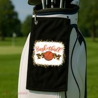 Basketball Mom Bleached Leopard Mother's Day Basketball Mom Gift Golf Towel thumb 2