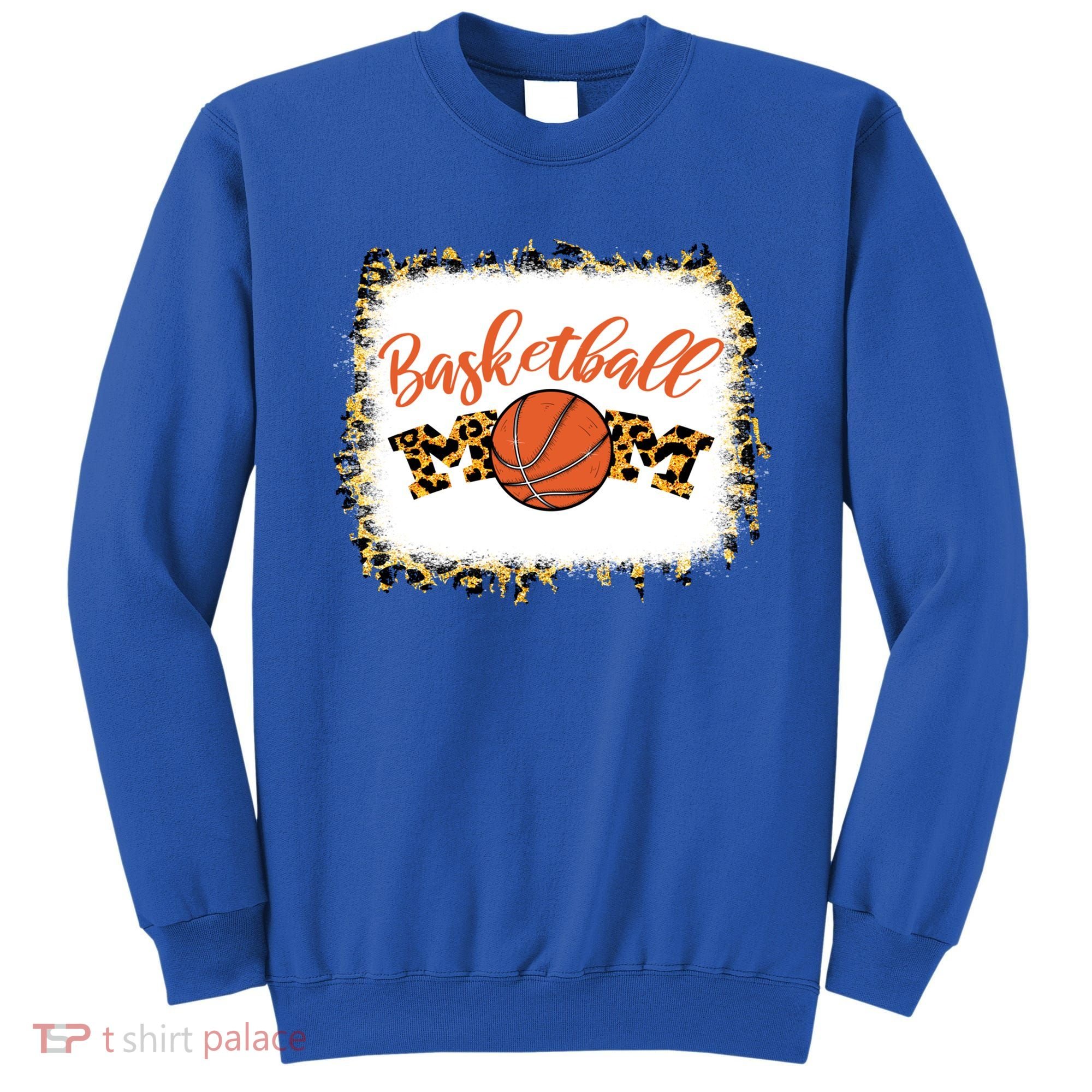 Basketball Mom Bleached Leopard Mother's Day Basketball Mom Gift Sweatshirt