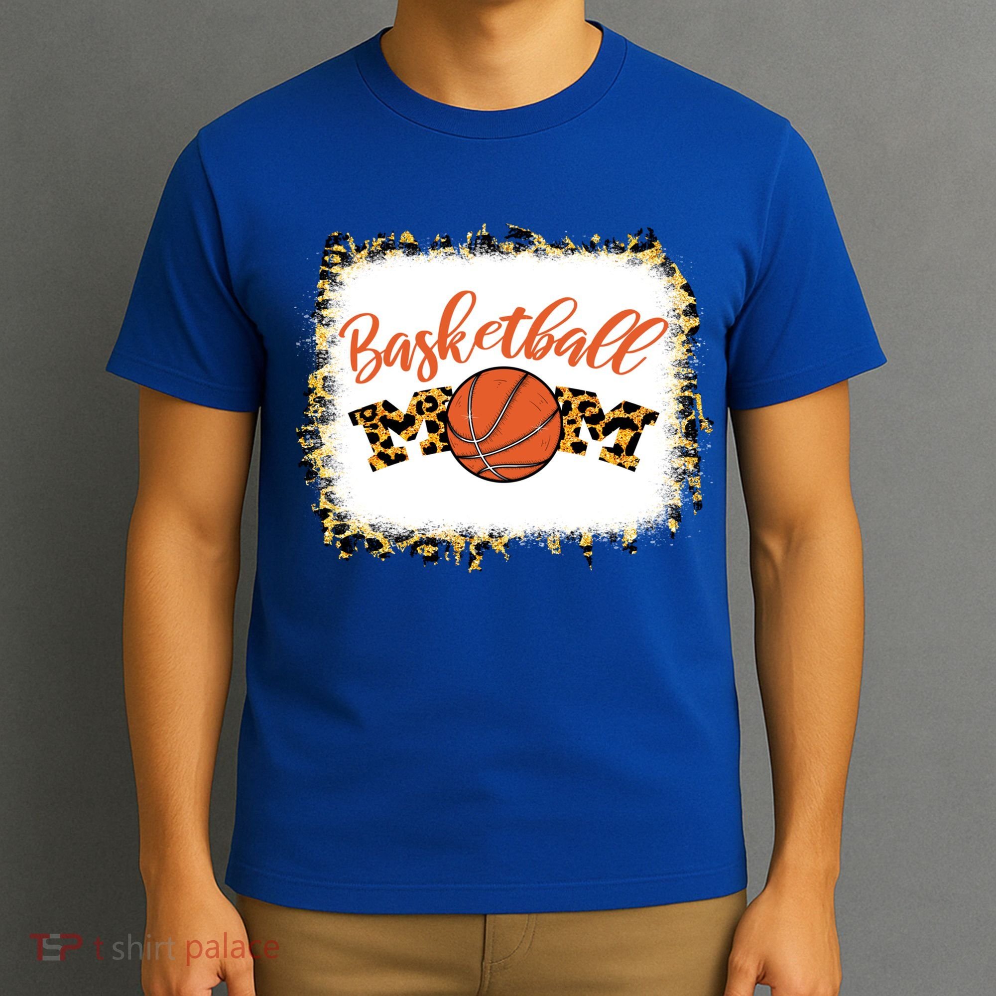 Basketball Mom Bleached Leopard Mother's Day Basketball Mom Gift T-Shirt