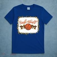 Basketball Mom Bleached Leopard Mother's Day Basketball Mom Gift T-Shirt thumb 5
