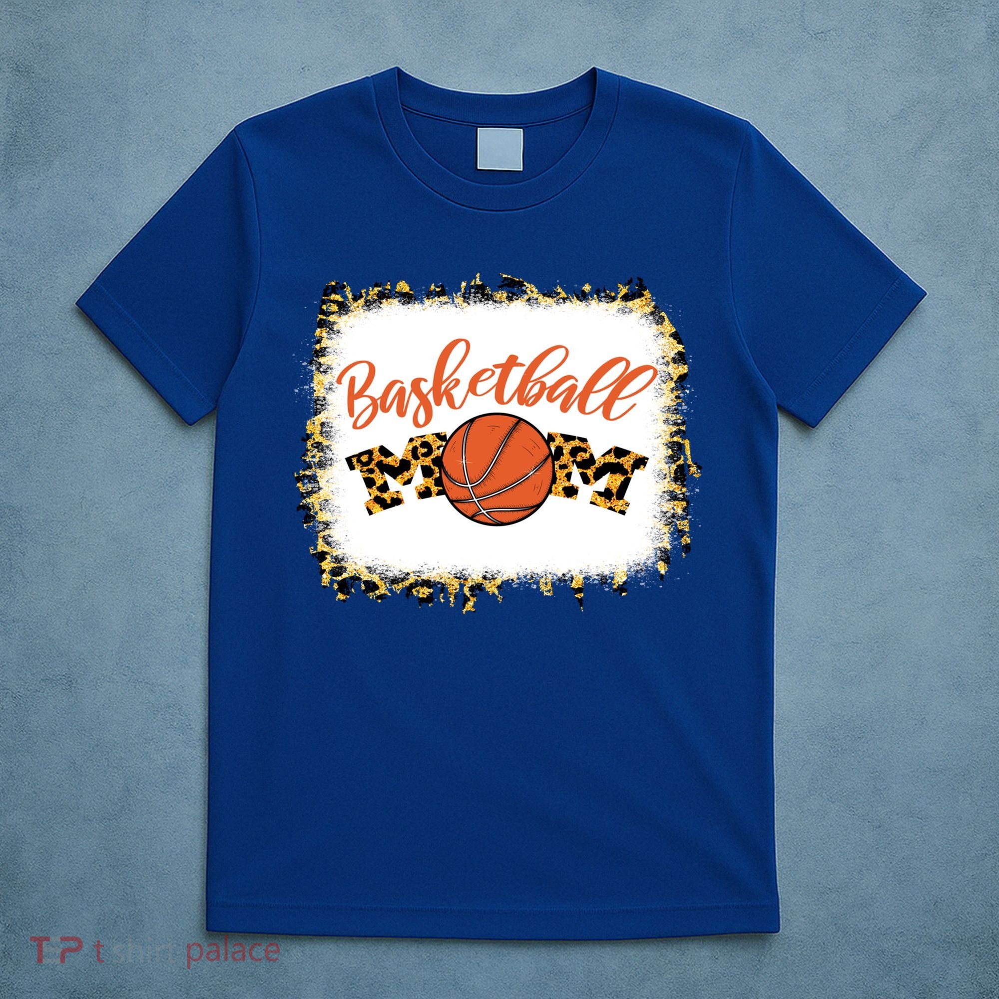 Basketball Mom Bleached Leopard Mother's Day Basketball Mom Gift T-Shirt