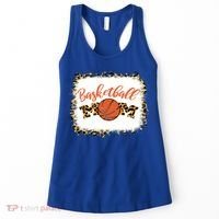 Basketball Mom Bleached Leopard Mother's Day Basketball Mom Gift Women's Tank Top thumb 0