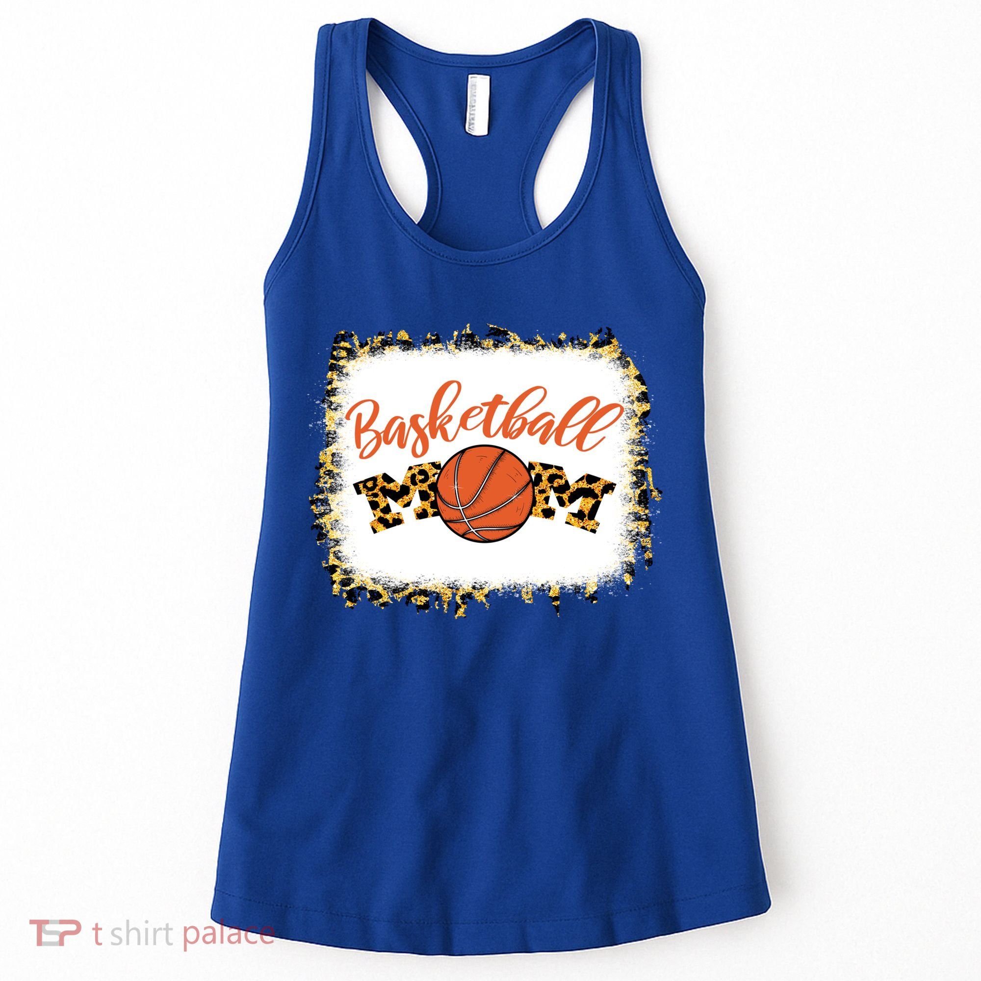 Basketball Mom Bleached Leopard Mother's Day Basketball Mom Gift Women's Tank Top