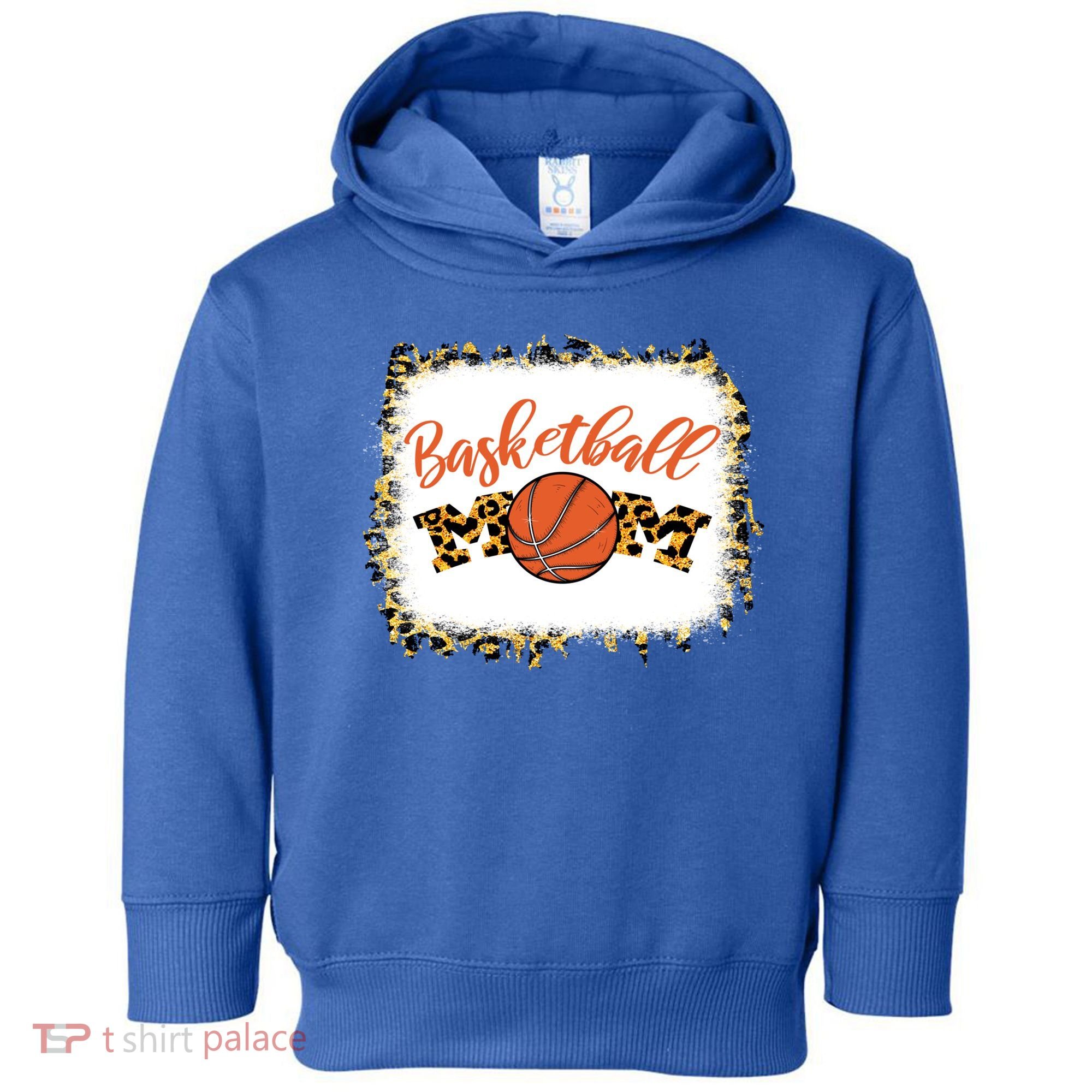 Basketball Mom Bleached Leopard Mother's Day Basketball Mom Gift Toddler Hoodie