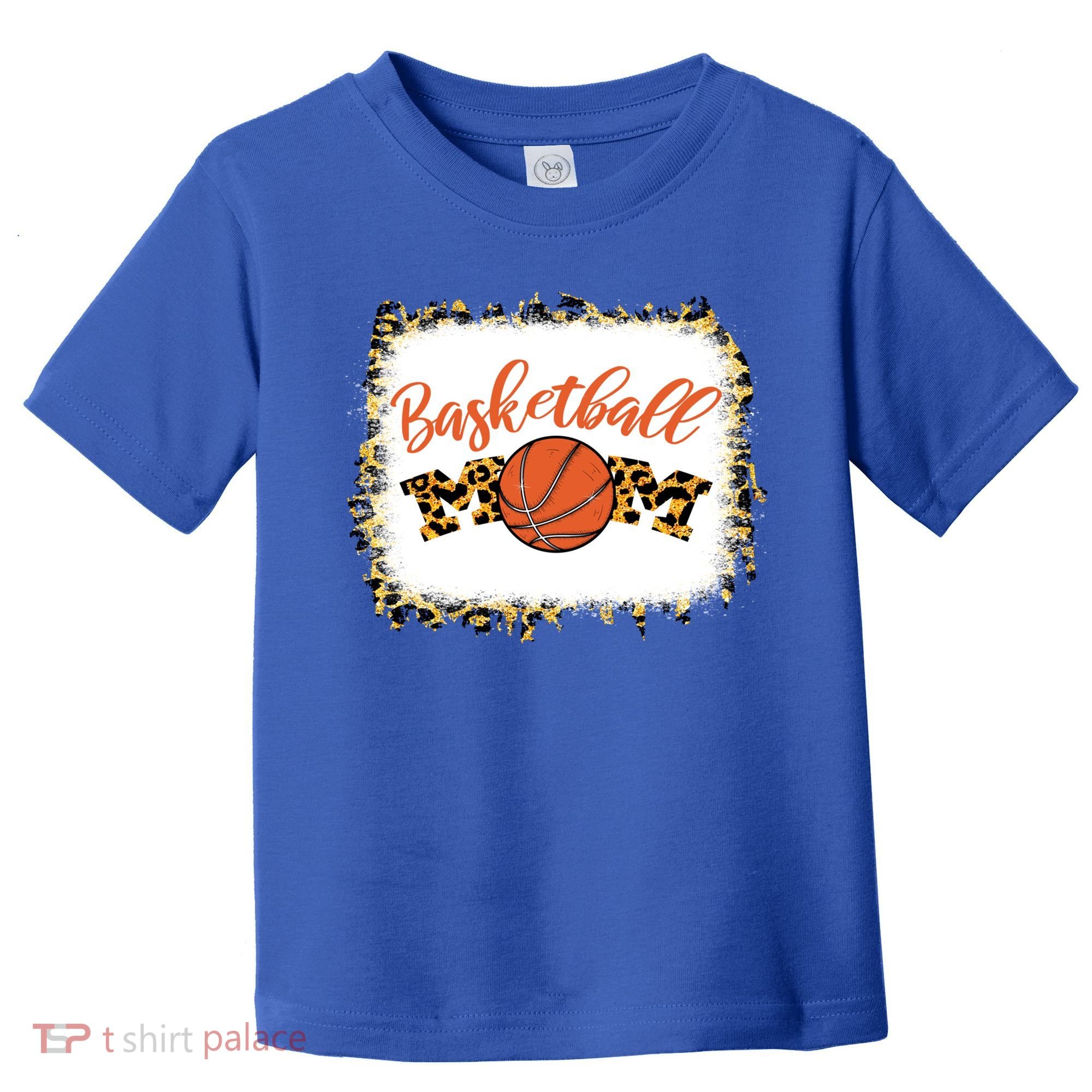 Basketball Mom Bleached Leopard Mother's Day Basketball Mom Gift Toddler T-Shirt