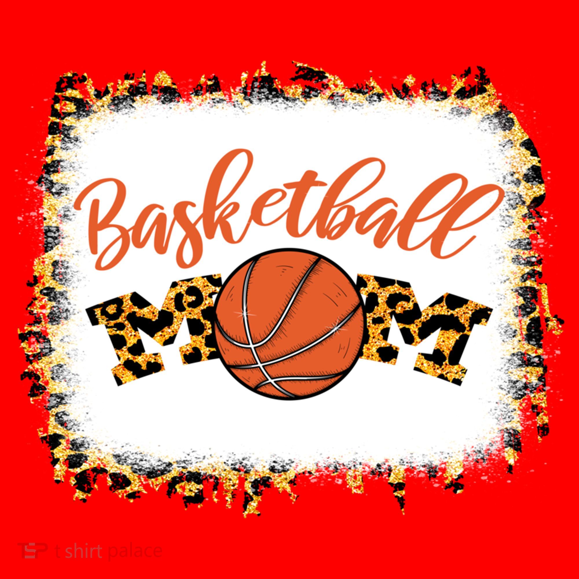 Basketball Mom Bleached Leopard Mother's Day Basketball Mom Gift Santa Hat