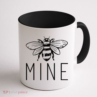 BEE MINE Bumblebee Cute Retro Valentine's Day Funny Coffee Mug back