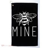 BEE MINE Bumblebee Cute Retro Valentine's Day Funny Golf Towel thumb 0