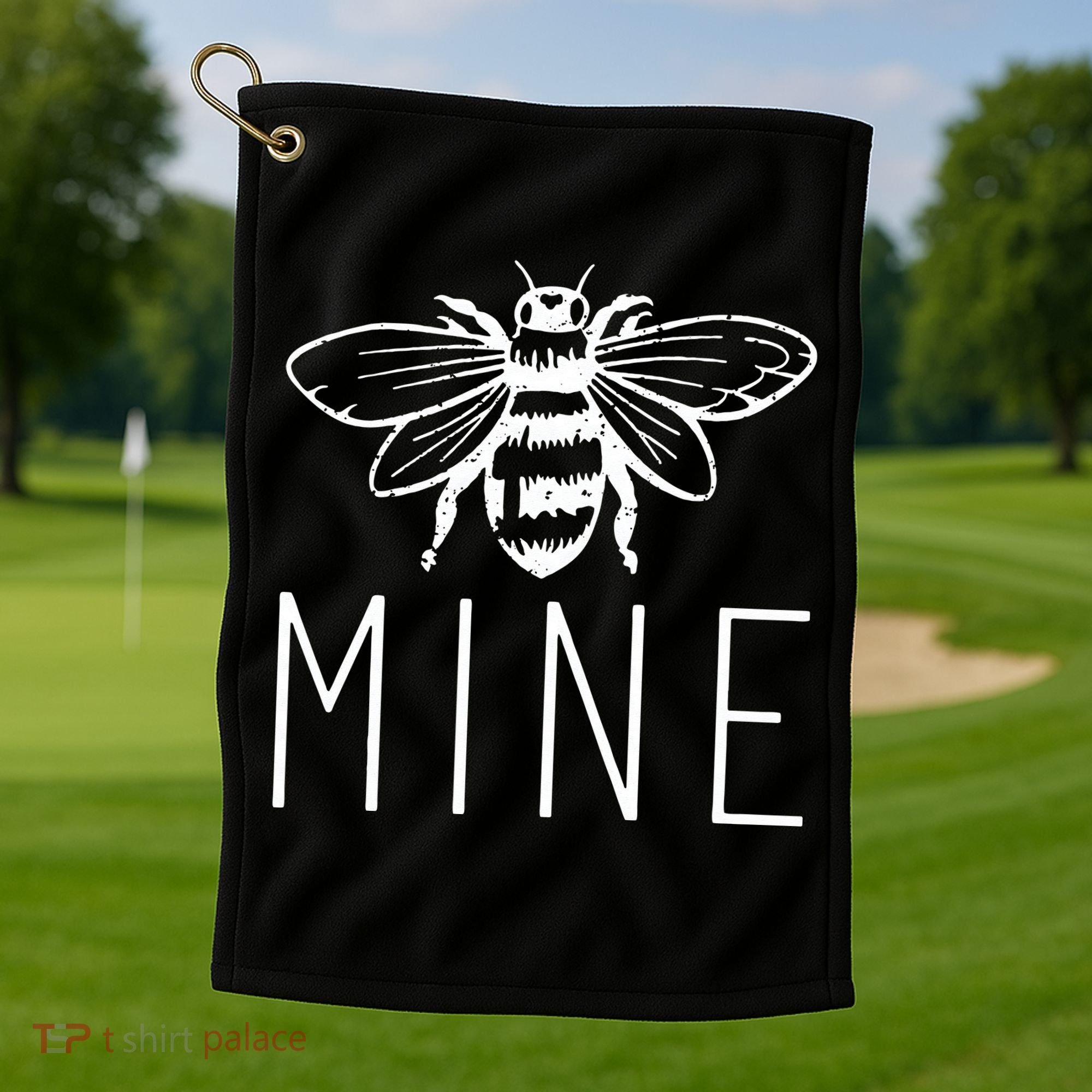 BEE MINE Bumblebee Cute Retro Valentine's Day Funny Golf Towel