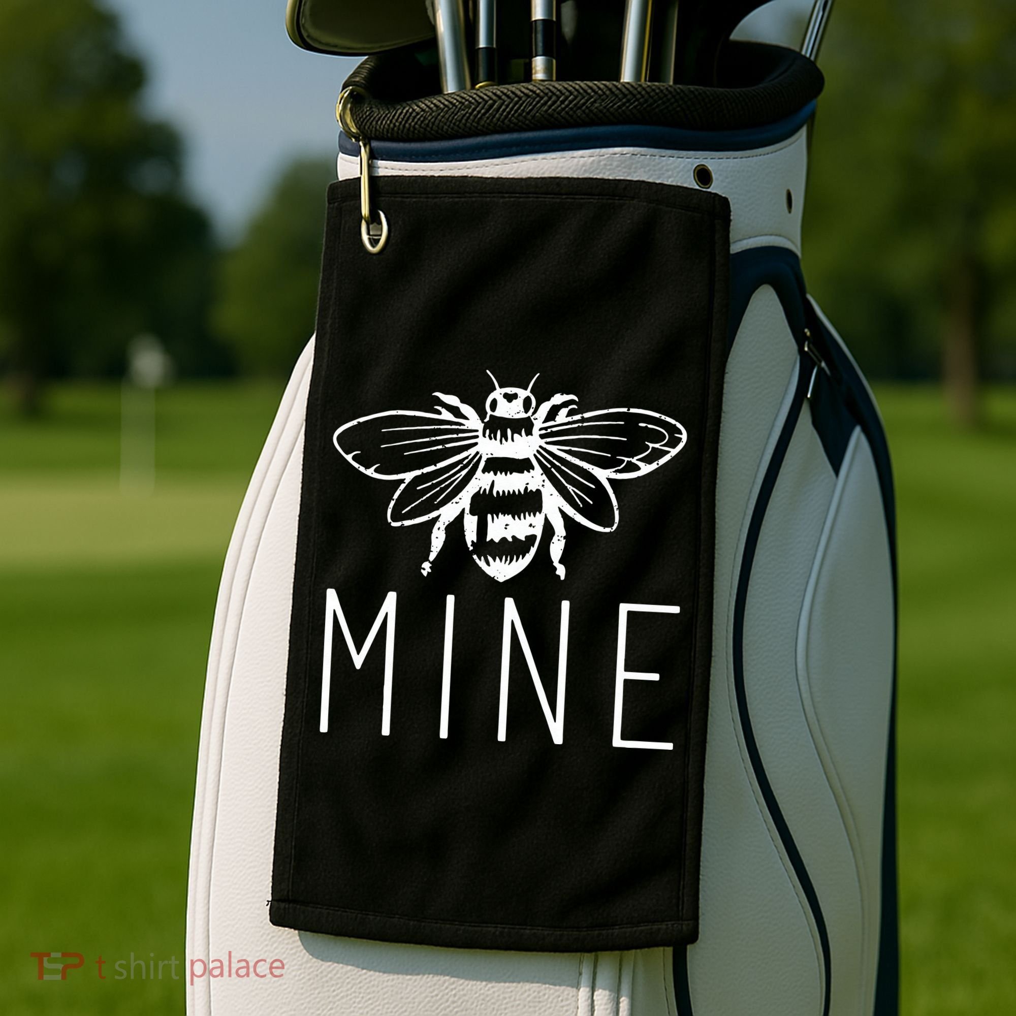 BEE MINE Bumblebee Cute Retro Valentine's Day Funny Golf Towel