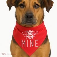 BEE MINE Bumblebee Cute Retro Valentine's Day Funny USA-Made Doggie Bandana thumb 1