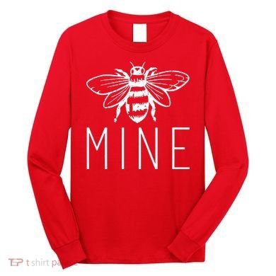 BEE MINE Bumblebee Cute Retro Valentine's Day Funny Long Sleeve Shirt