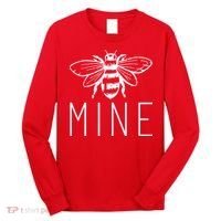 BEE MINE Bumblebee Cute Retro Valentine's Day Funny Long Sleeve Shirt thumb 0