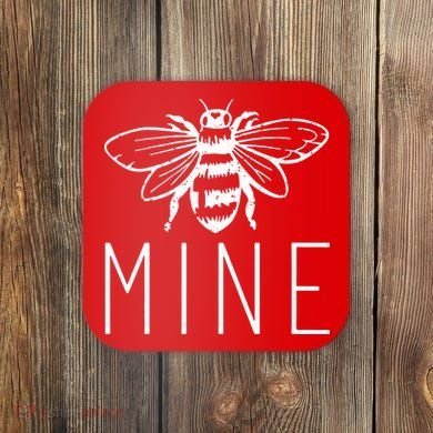 BEE MINE Bumblebee Cute Retro Valentine's Day Funny Coaster