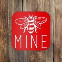 BEE MINE Bumblebee Cute Retro Valentine's Day Funny Coaster thumb 0