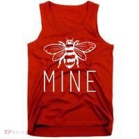 BEE MINE Bumblebee Cute Retro Valentine's Day Funny Tank Top thumb 0