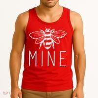 BEE MINE Bumblebee Cute Retro Valentine's Day Funny Tank Top thumb 3