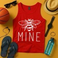 BEE MINE Bumblebee Cute Retro Valentine's Day Funny Tank Top thumb 4