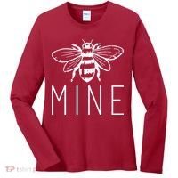 BEE MINE Bumblebee Cute Retro Valentine's Day Funny Women's Long Sleeve Shirt thumb 0