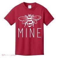 BEE MINE Bumblebee Cute Retro Valentine's Day Funny Kids T-Shirt thumb 0