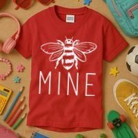 BEE MINE Bumblebee Cute Retro Valentine's Day Funny Kids T-Shirt thumb 3